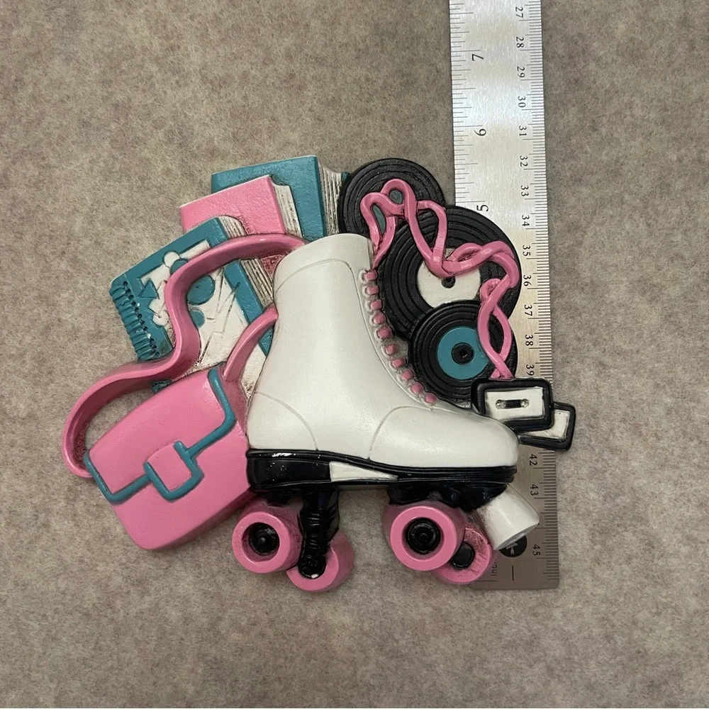 Vintage 90’s Retro Barbiecore Set of 2 Rollerskate Phone Wall Decro Plaques